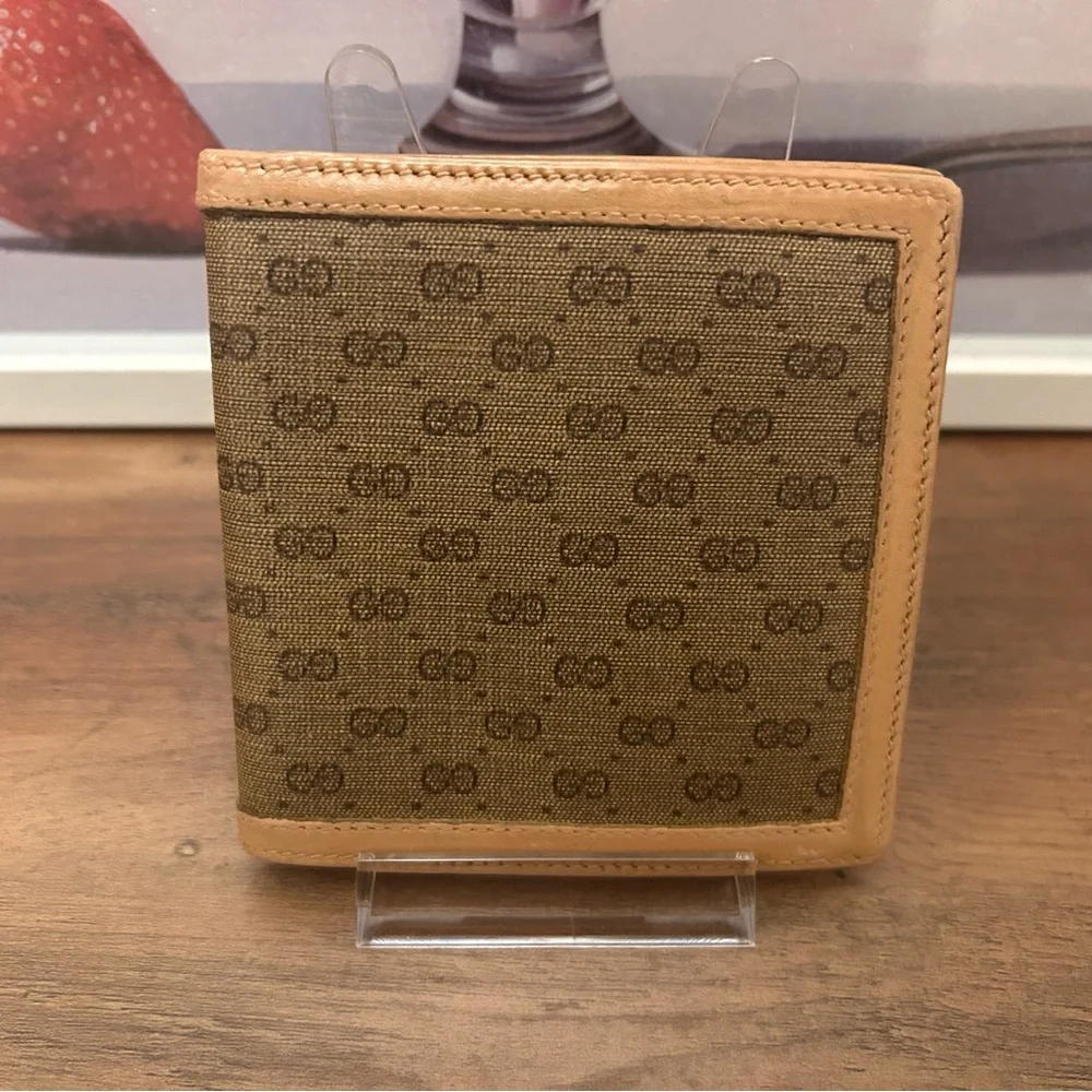 Gucci Vintage Tan and Brown Wallet with dust bag - Picture 4 of 15